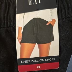 GAP Women's Black Linen Pull-On Shorts